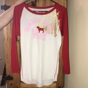 Pink 3/4 sleeve shirt